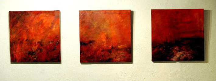 710px RED EARTH CANVAS tryptych